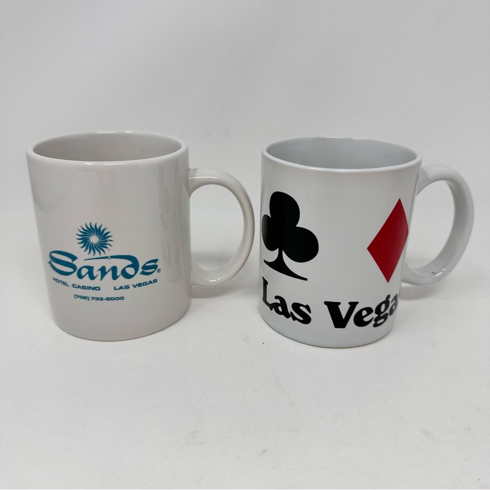 Vintage Sands Hotel Casino and Las Vegas Souvenir Coffee Tea Mugs